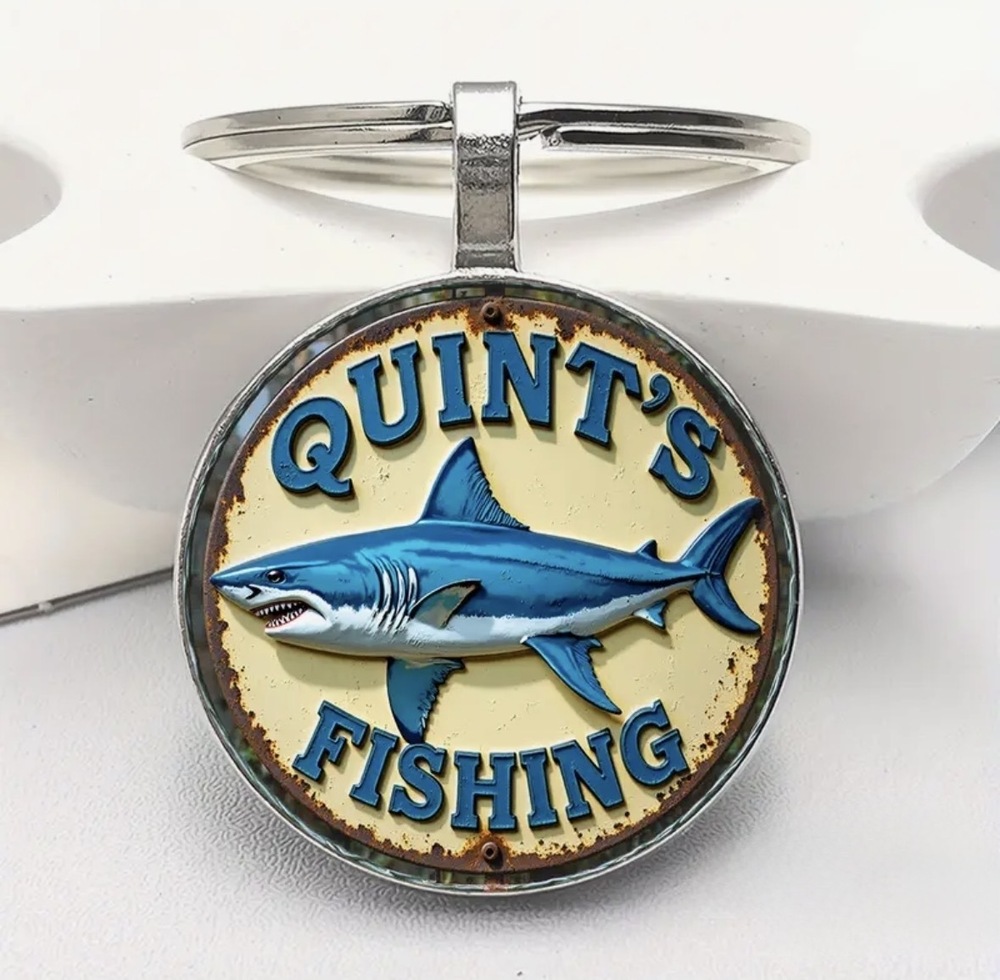 3/$25 Quint's Fishing Jaws Shark Stainless Steel Keychain NEW